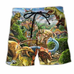 Dinosaur Rawrsome Lovely World - Beach Short - Owl Ohh - Owl Ohh