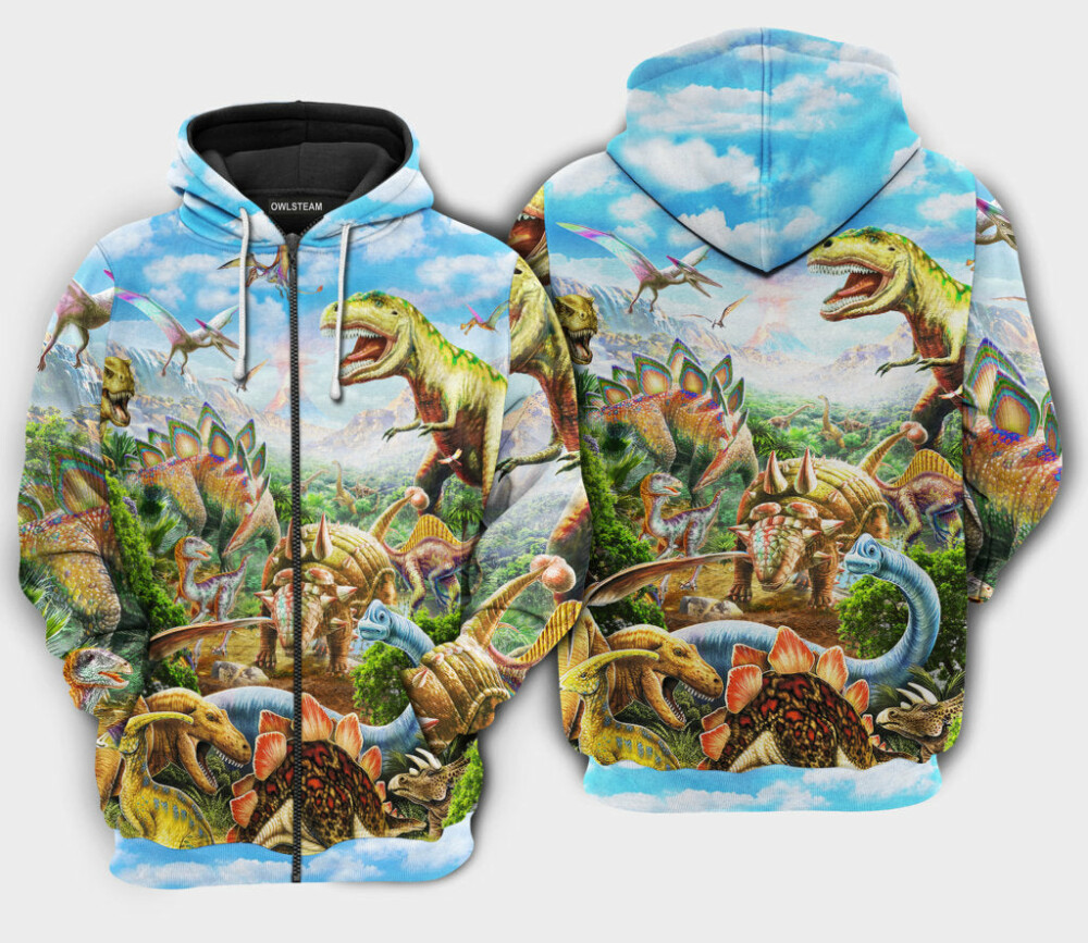 Dinosaur Rawrsome World - Hoodie - HOOD03NVC160921