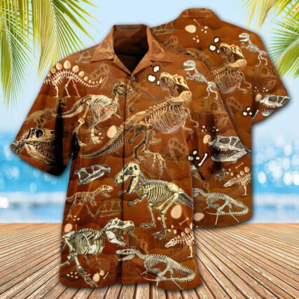 Dinosaur T-Rex Skull Vintage - Hawaiian Shirt - Owl Ohh - Owl Ohh