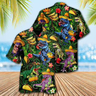Dinosaur Taco Funny T-rex - Hawaiian Shirt - Owl Ohh - Owl Ohh