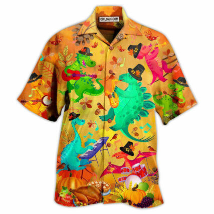 Dinosaur Funny Thanksgiving - Hawaiian Shirt - Owl Ohh - Owl Ohh