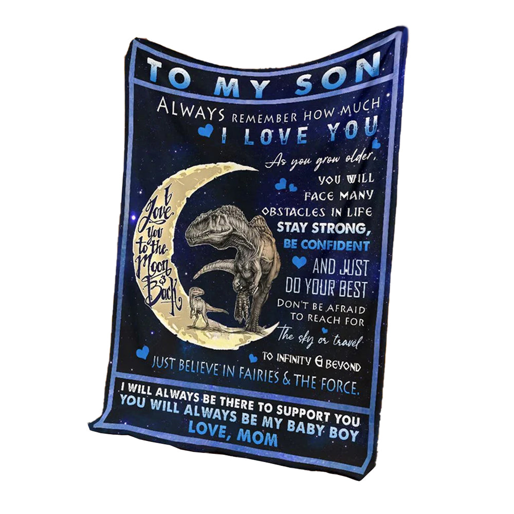 Dinosaur To My Son I Love You - Flannel Blanket-Owl Ohh
