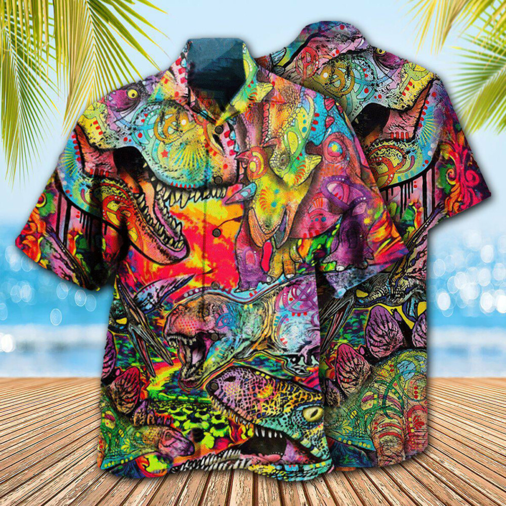 Dinosaur Wonderful World - Hawaiian Shirt - Owl Ohh - Owl Ohh
