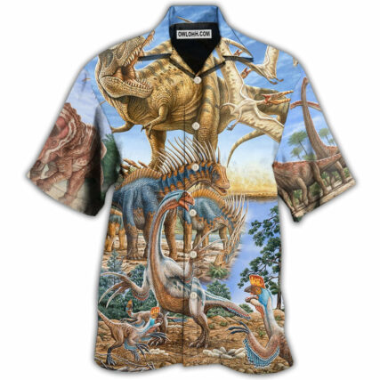 Dinosaur World Art - Hawaiian Shirt - Owl Ohh - Owl Ohh