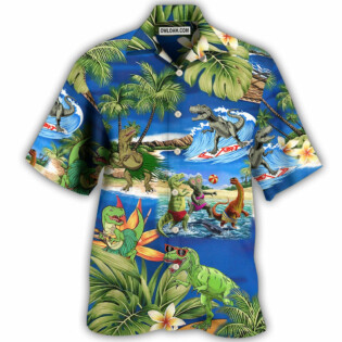 Dinosaur World Summer Beach - Hawaiian Shirt - Owl Ohh - Owl Ohh