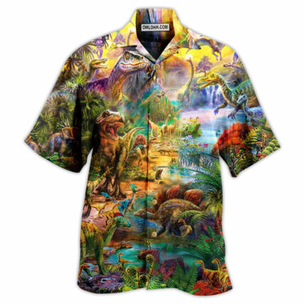 Dinosaur Colorful World Of Dinosaur - Hawaiian Shirt - Owl Ohh - Owl Ohh
