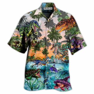 Dinosaur World Developmental Story - Hawaiian Shirt - Owl Ohh - Owl Ohh