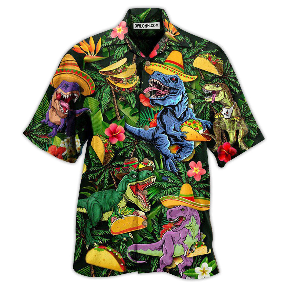 Dinosaur Taco Funny T-rex - Hawaiian Shirt - Owl Ohh - Owl Ohh