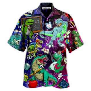 Dinosaur Teaching Is Like A Walk - Hawaiian Shirt - Owl Ohh - Owl Ohh