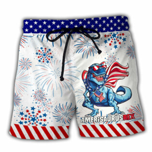 Dinosaur Independence Day Dinosaurus - Beach Short - Owl Ohh - Owl Ohh