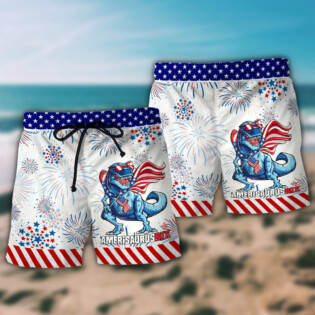 Dinosaur Independence Day Dinosaurus - Beach Short - Owl Ohh - Owl Ohh
