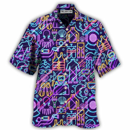 Diving Is Calling And I Must Go I'm So Excited - Hawaiian Shirt - Owl Ohh - Owl Ohh