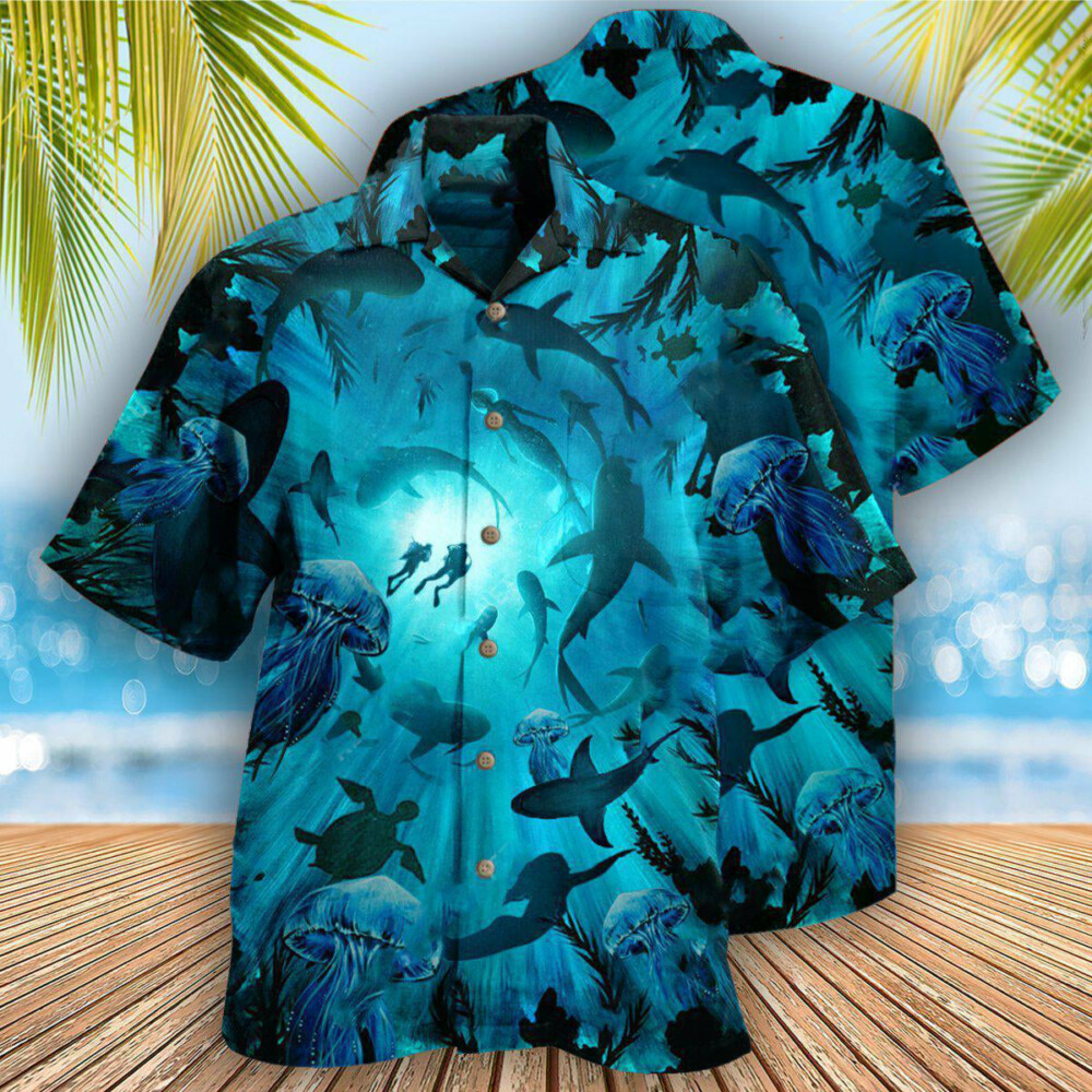 Diving Ocean Marine Biology Into The Sea - Hawaiian Shirt - Owl Ohh - Owl Ohh