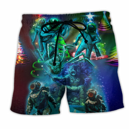 Diving Ocean Merry Christmas - Beach Short - Owl Ohh - Owl Ohh