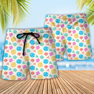 DnD Dice Polygonal Pattern - Beach Short