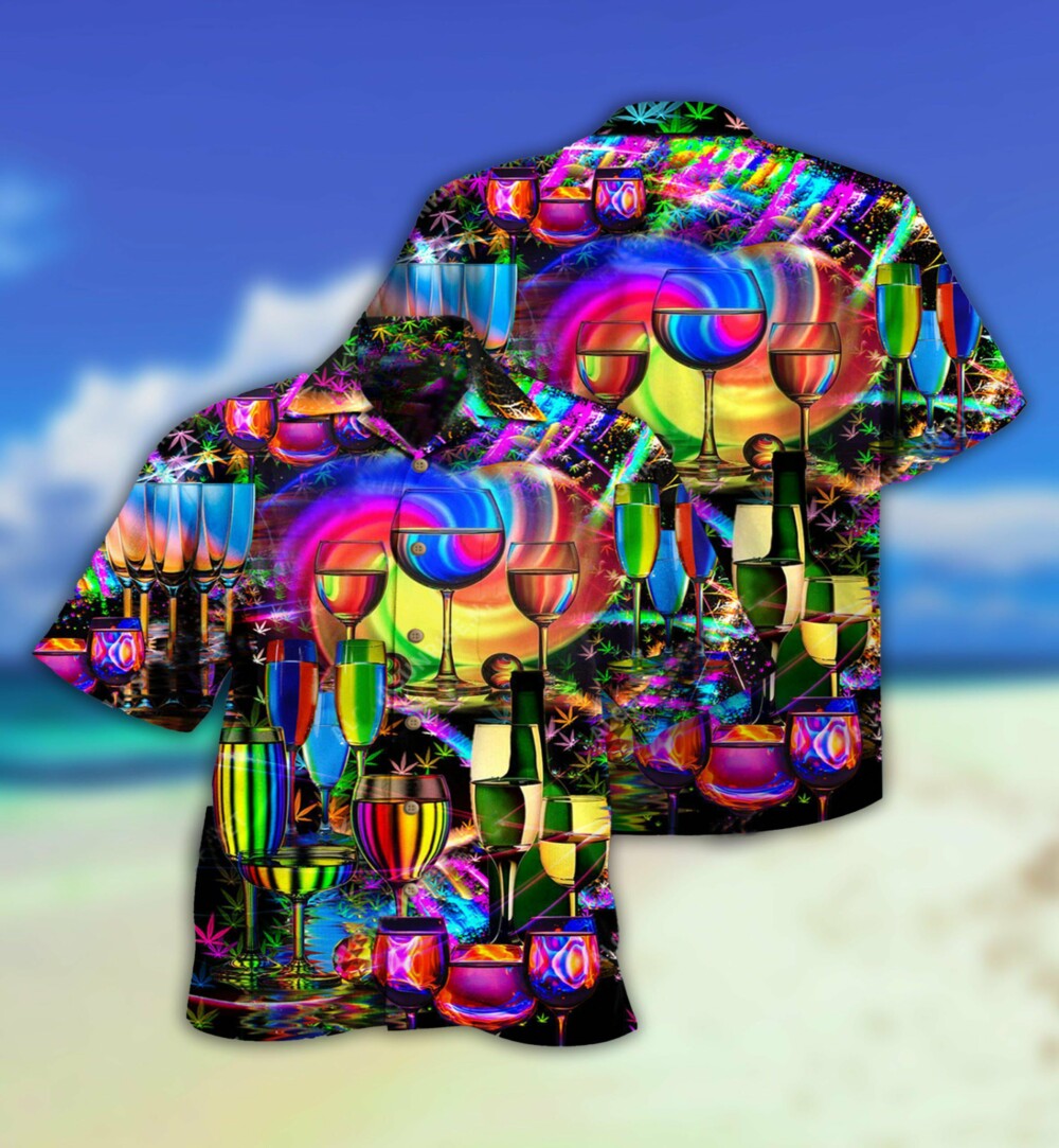 Wine Do Something To Stay Happy And Chill - Hawaiian Shirt - Owl Ohh - Owl Ohh