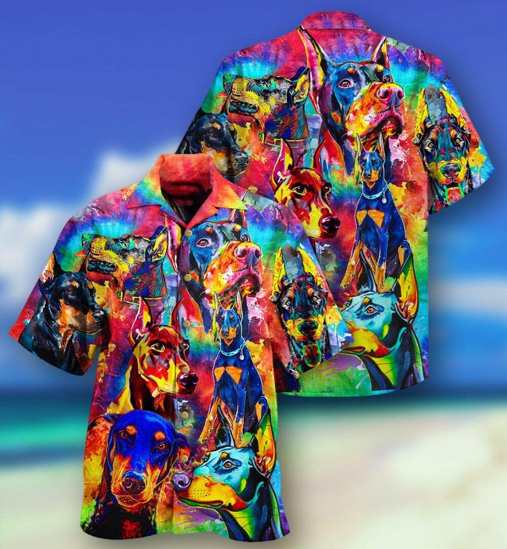 Doberman Dogs Colorful - Hawaiian Shirt - Owl Ohh - Owl Ohh