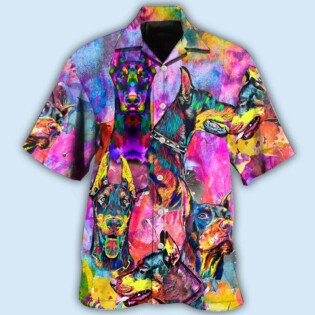 Doberman Colorful Painting So Cool - Hawaiian Shirt - Owl Ohh - Owl Ohh