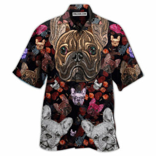 Bulldog Embroidery Cool - Hawaiian Shirt - Owl Ohh - Owl Ohh
