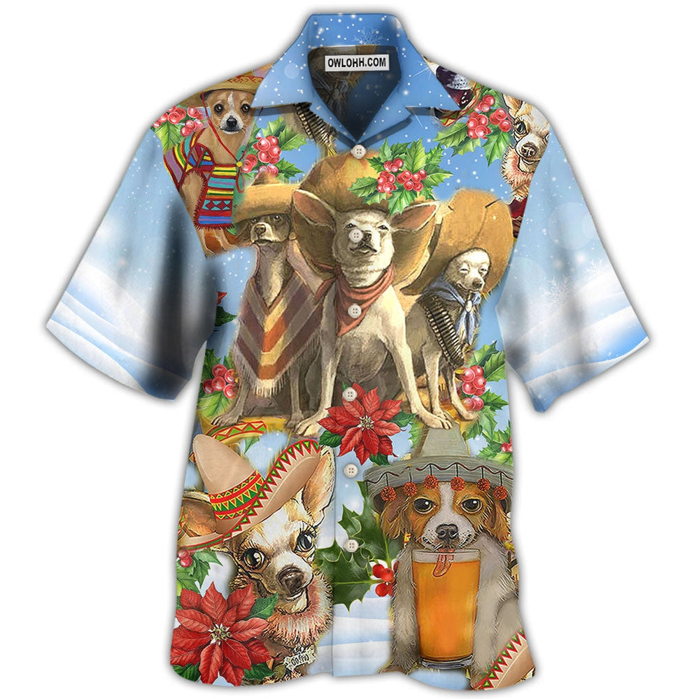 Chihuahua Loves Snow Merry Christmas - Hawaiian Shirt - Owl Ohh - Owl Ohh