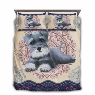 Miniature Schnauzer Dog Goodnight Mandala - Bedding Cover - Owl Ohh - Owl Ohh
