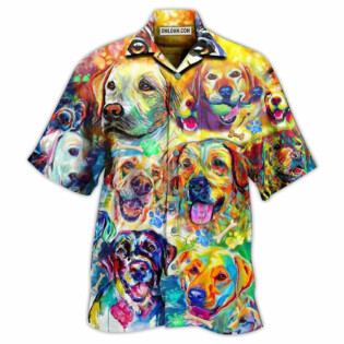 Labrador Retriever Love Is Wet Noses Slobbery Kisses Wagging Tails Colorful - Hawaiian Shirt - Owl Ohh - Owl Ohh