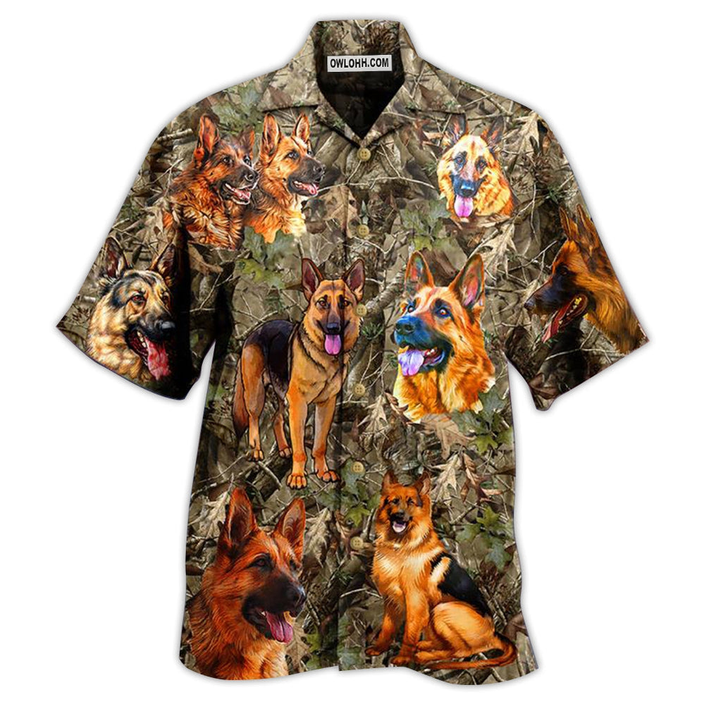 German Shepherd Dog Love Hunting - Hawaiian Shirt - Owl Ohh - Owl Ohh