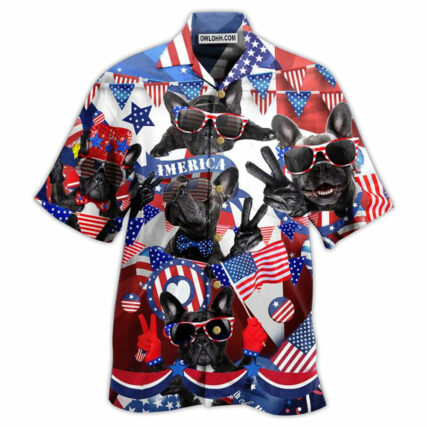 French Bulldog Loves America - Hawaiian Shirt - Owl Ohh - Owl Ohh