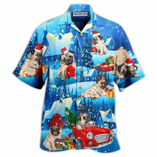 Pug Dog Merry Chrismas With My Pug - Hawaiian Shirt - Owl Ohh - Owl Ohh