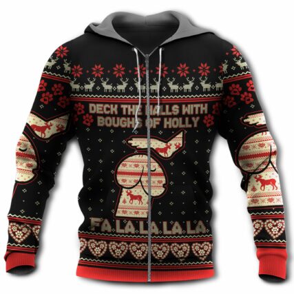 Dog Merry Christmas Fa La La - Hoodie - Owl Ohh - Owl Ohh