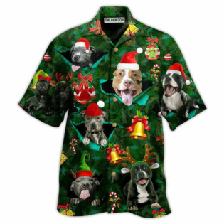 Pitbull Dog Merry Pit-Mas - Hawaiian Shirt - Owl Ohh - Owl Ohh