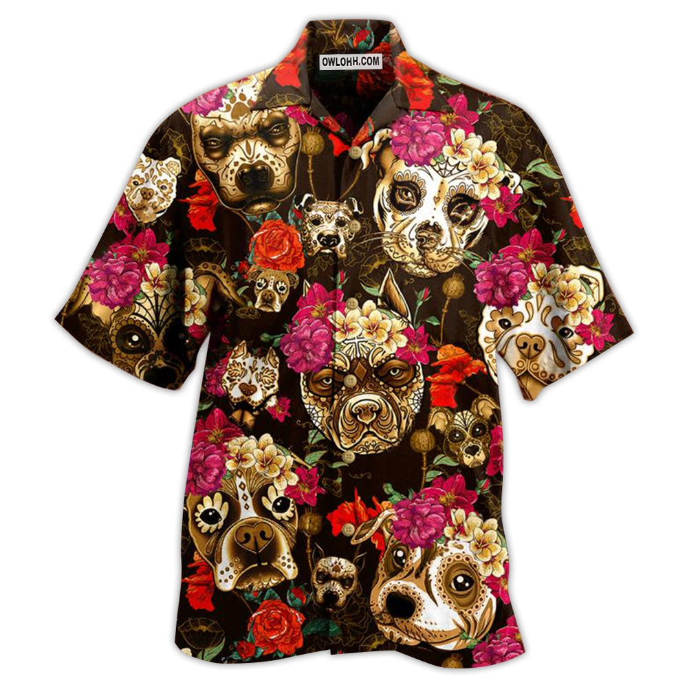 Dog Beautiful Rose Flowers - Hawaiian Shirt - Owl Ohh - Owl Ohh