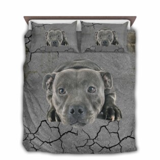 Pit Bull Dog Sleeping Grey Style - Bedding Cover - Owl Ohh - Owl Ohh