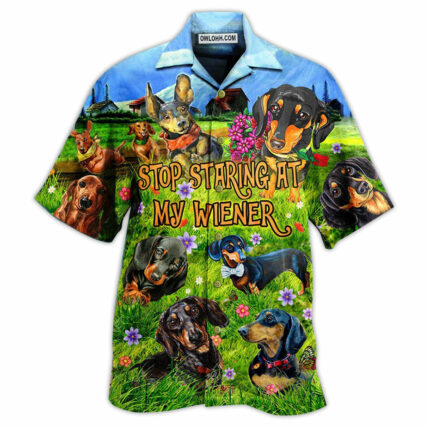 Dachshund Dog Stop Staring At My Wiener - Hawaiian Shirt - Owl Ohh - Owl Ohh
