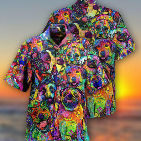 Dogs Be The Person Your Dog Thinks You Are Colorful Painting - Hawaiian Shirt - Owl Ohh - Owl Ohh