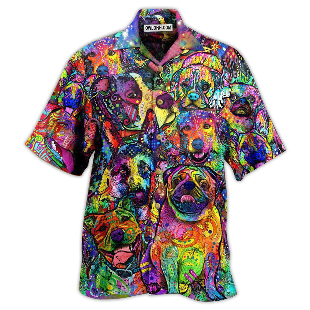 Dogs Be The Person Your Dog Thinks You Are Colorful Painting - Hawaiian Shirt - Owl Ohh - Owl Ohh