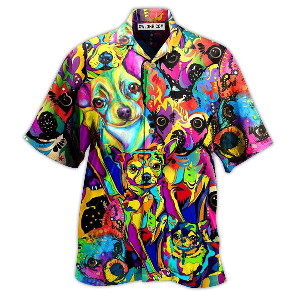 Chihuahua Colorful Painting - Hawaiian Shirt - Owl Ohh - Owl Ohh