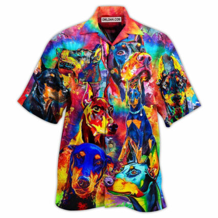 Doberman Dogs Colorful - Hawaiian Shirt - Owl Ohh - Owl Ohh