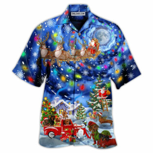 Dachshund Love Xmas Night - Hawaiian Shirt - Owl Ohh - Owl Ohh