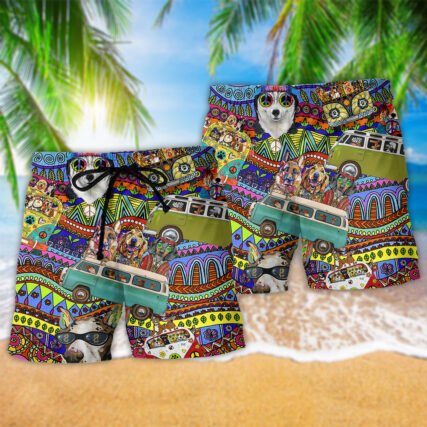 Dogs Love Life Color Bus - Beach Short - Owl Ohh - Owl Ohh