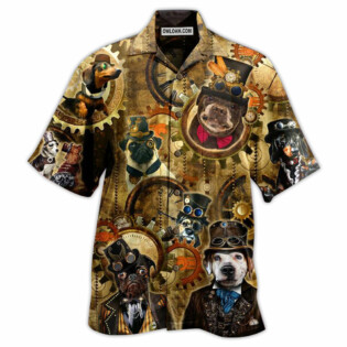 Dogs Machine Vintage Cool - Hawaiian Shirt - Owl Ohh - Owl Ohh