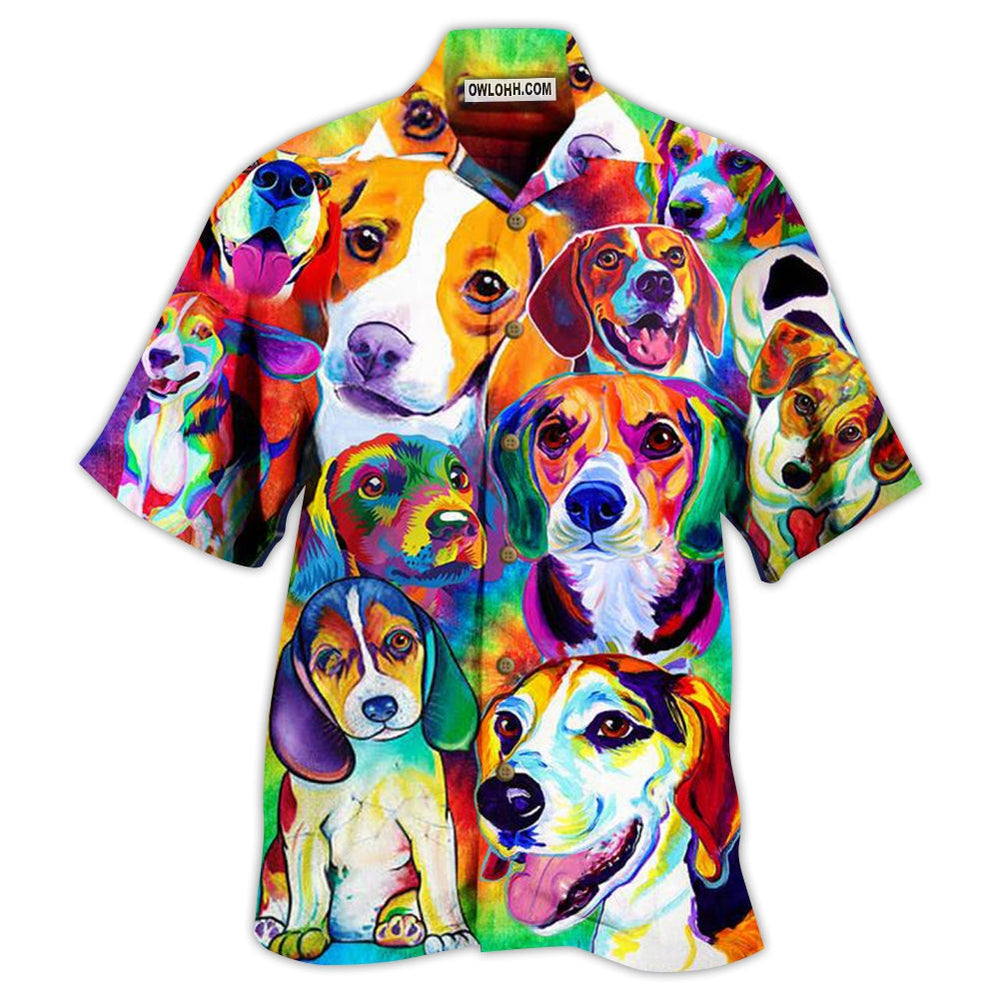 Beagle Dogs Painting Beautiful - Hawaiian Shirt - Owl Ohh - Owl Ohh