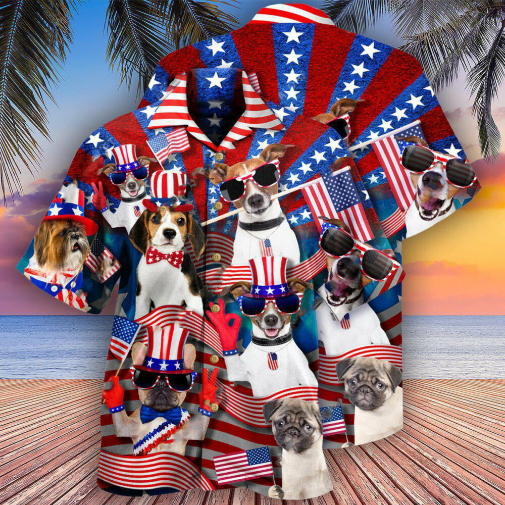 Dogs Patriotic America - Hawaiian Shirt - Owl Ohh - Owl Ohh