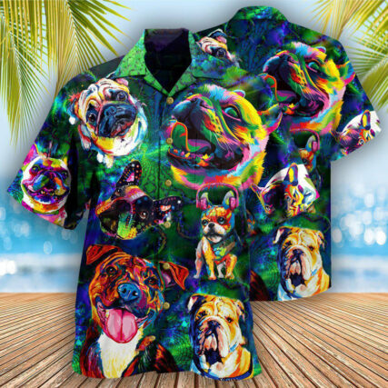 Dogs Peace Love And Colorful - Hawaiian Shirt - Owl Ohh - Owl Ohh