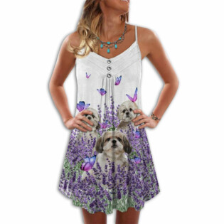 Dog Purple Flower Shih Tzu - Summer Dress - Owl Ohh - Owl Ohh