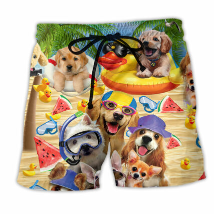 Dog Summer Of Happy Puppies Hot Summer Beach - Beach Short - Owl Ohh - Owl Ohh