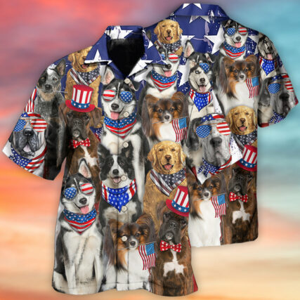 Dogs Independence Day Funny Love Style - Hawaiian Shirt - Owl Ohh - Owl Ohh
