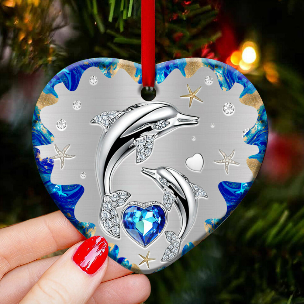 Dolphin Advice From A Lovely Dolphin - Heart Ornament - Owl Ohh - Owl Ohh