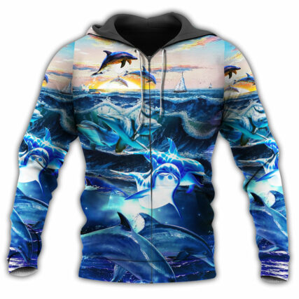 Dolphin Love Ocean Love Human - Hoodie - Owl Ohh - Owl Ohh