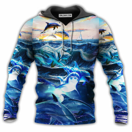 Dolphin Love Ocean Love Human - Hoodie - Owl Ohh - Owl Ohh